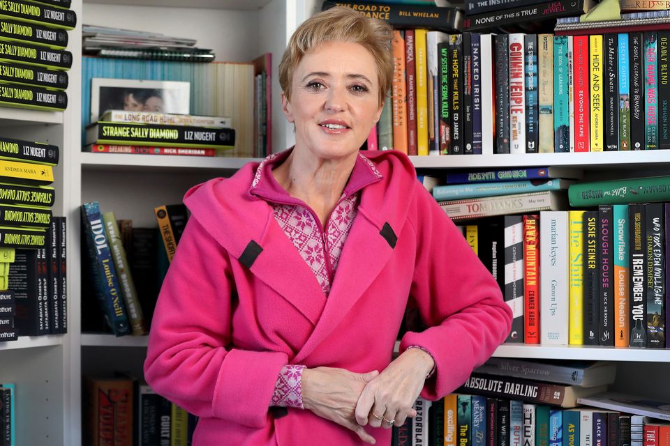 Liz Nugent photographed with her books. Photo: Frank McGrath